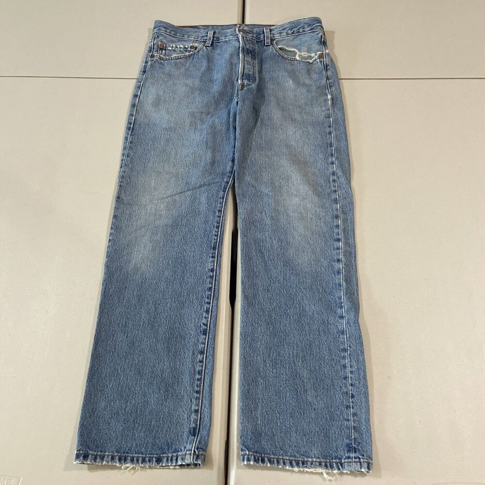 Vintage Levis 501 Jeans Men 34x30 (Fit 32x30) Button Fly Straight Y2K 2003 Work